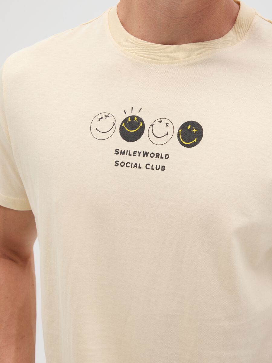 Men's beige regular fit pure cotton T-shirt_2