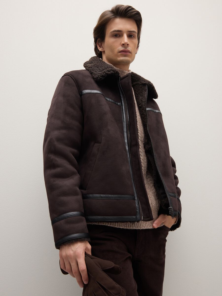 Guanti marrone scuro in vera pelle_3
