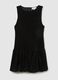 Black short sleeveless velour dress, regular fit_4