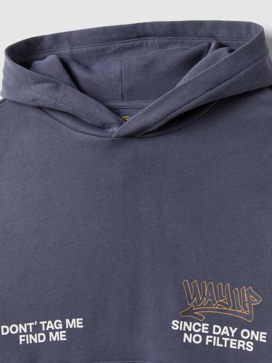 Grey oversized pure cotton hoodie for boys_2