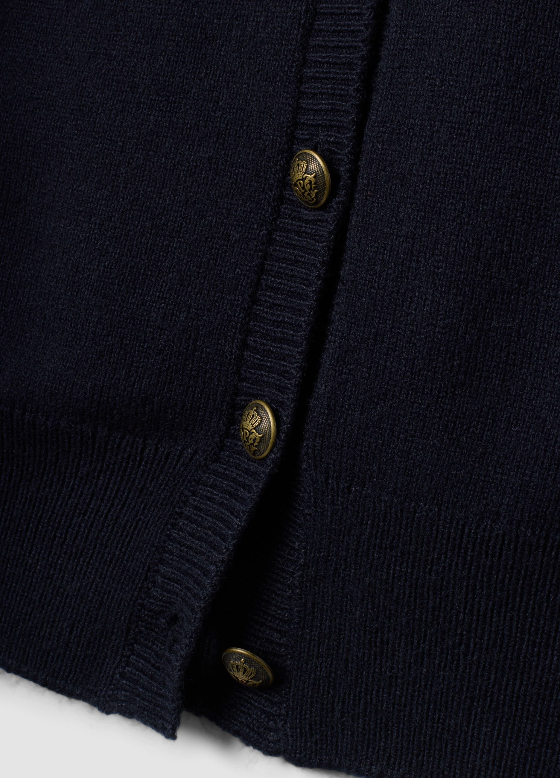 Gilet blu con scollo profondo a V e bottoni over fit