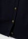 Gilet blu con scollo profondo a V e bottoni over fit_1