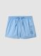 Light blue organic cotton pyjama shorts with embroidery_0