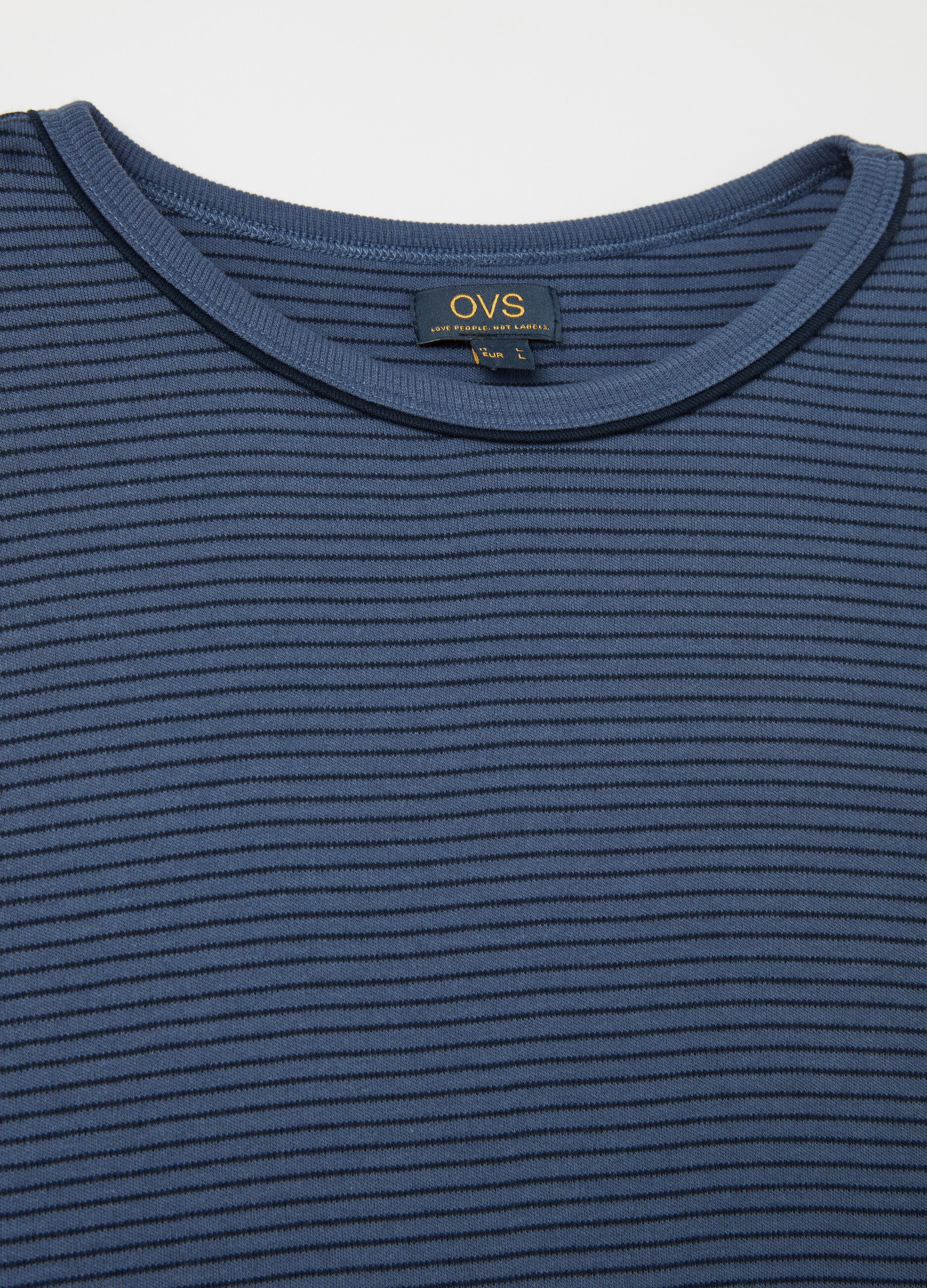 Cotton pyjamas with thin striped top