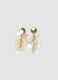 Drop earrings with pearlescent discs and gold-tone details_0