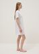 White pure cotton nightshirt with striped chest pocket_1