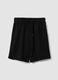 Black cotton-blend regular-fit shorts with elasticated waist_4