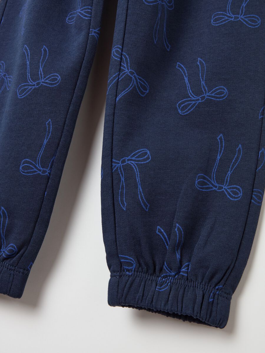 Cotton joggers with elasticated trims and print_3