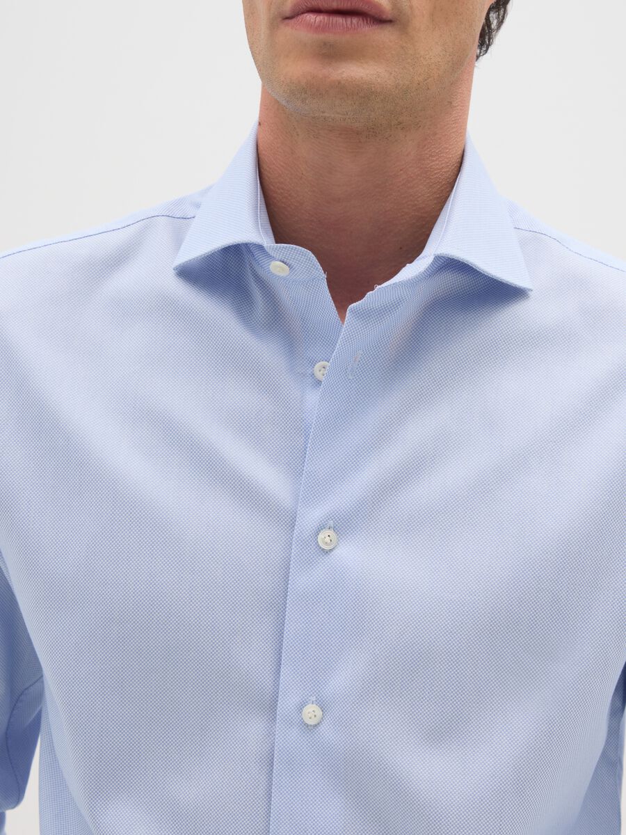Camicia in puro cotone azzurra regular fit_2