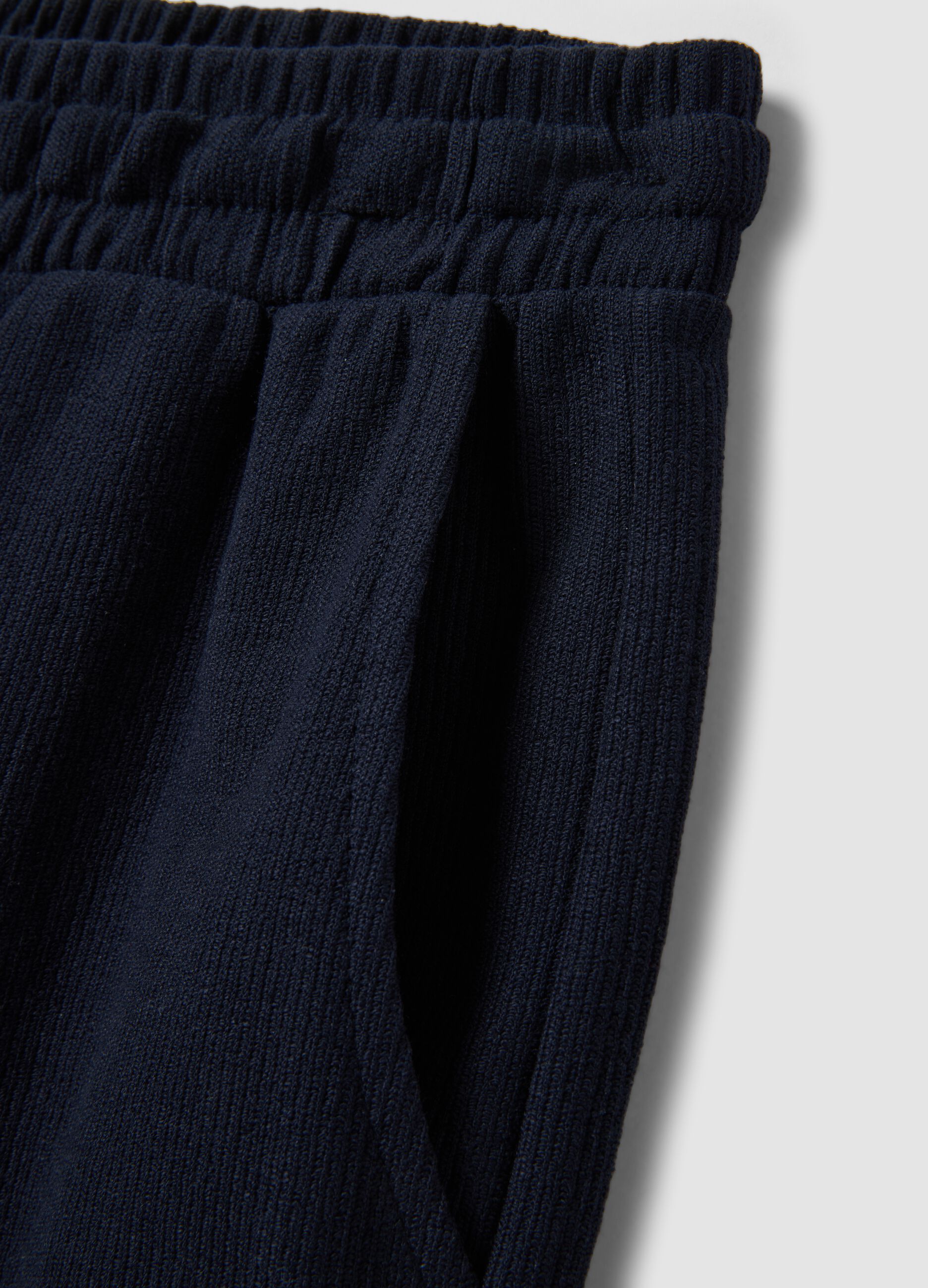Blue cotton-blend relaxed-fit jogger shorts with drawstring