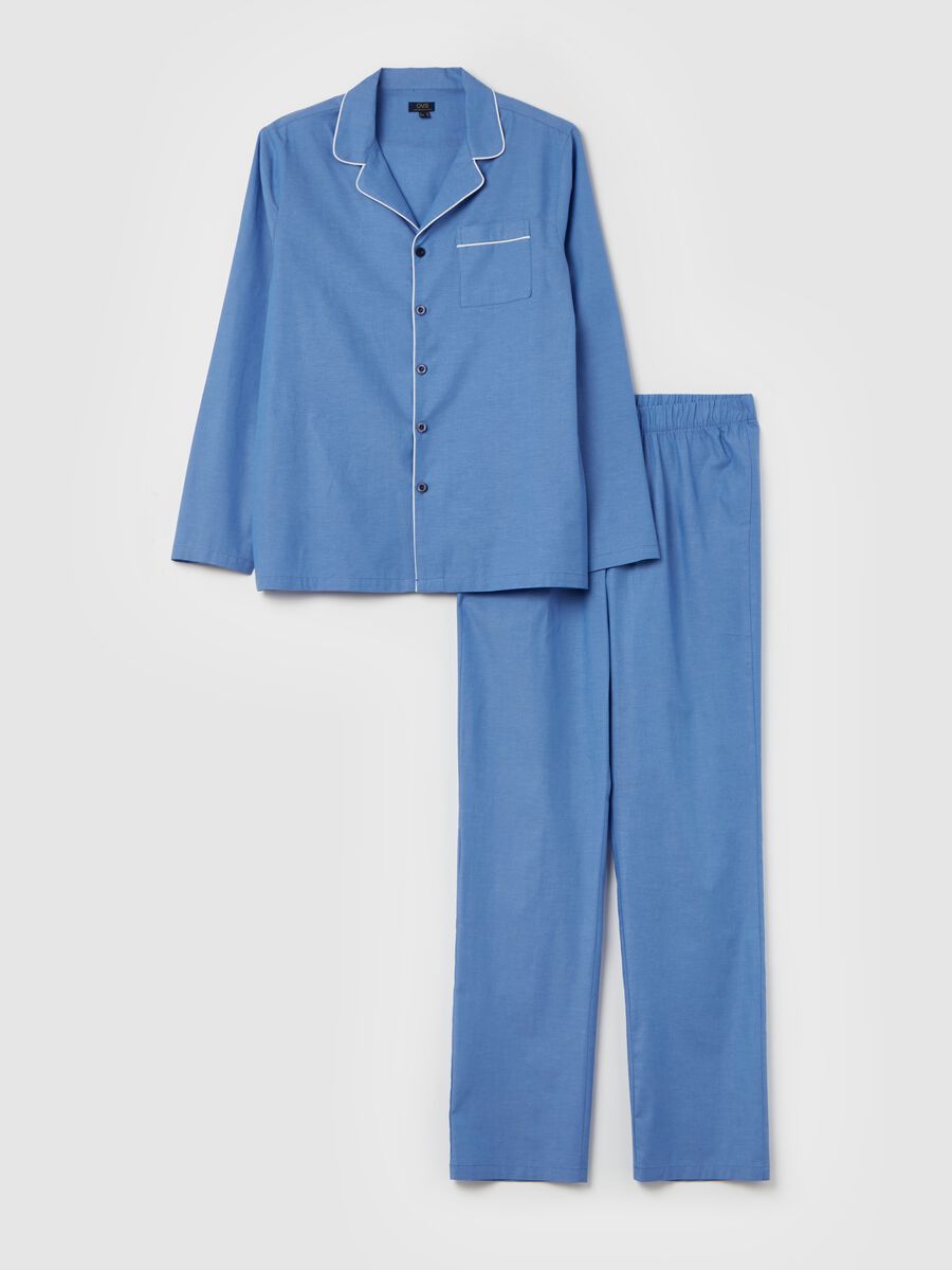 Long pyjama top with contrasting piping_4