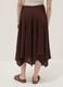 Flowing long brown viscose-linen blend skirt_2