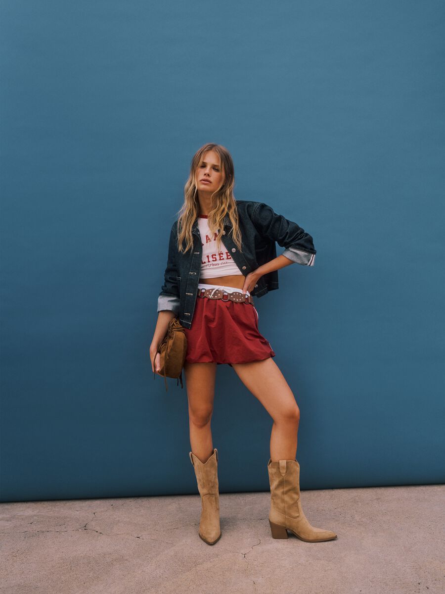 Giacca in puro cotone blu regular fit_0