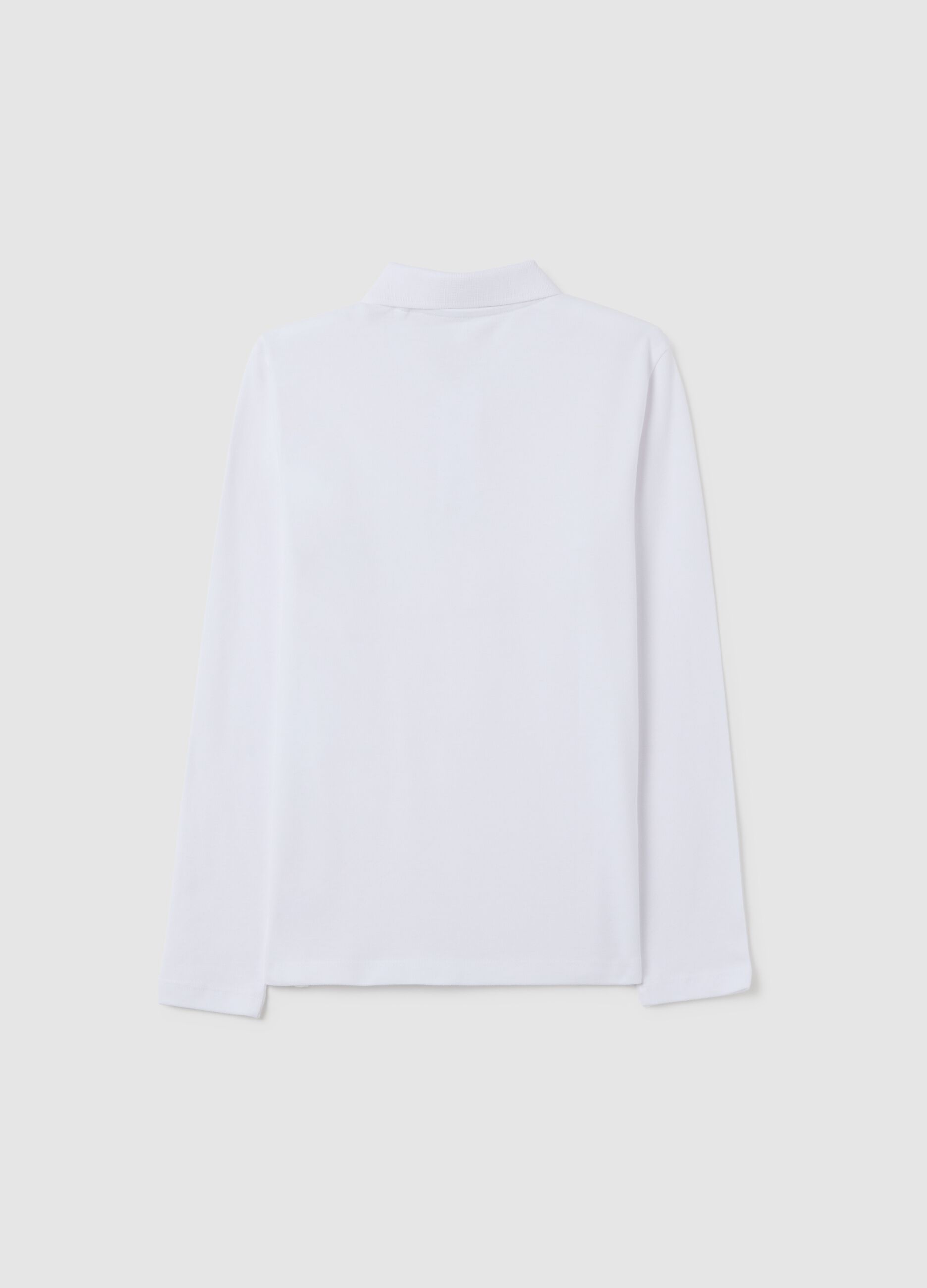 Boys' Pure White Cotton Polo Regular Fit