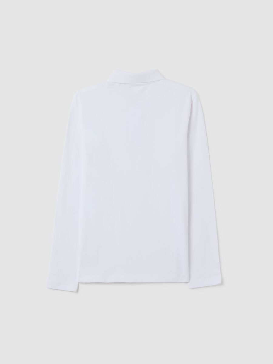 Boys' Pure White Cotton Polo Regular Fit_4