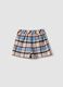 Blue checked stretch viscose skort_1