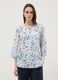 White floral stretch cotton blouse, regular fit_2