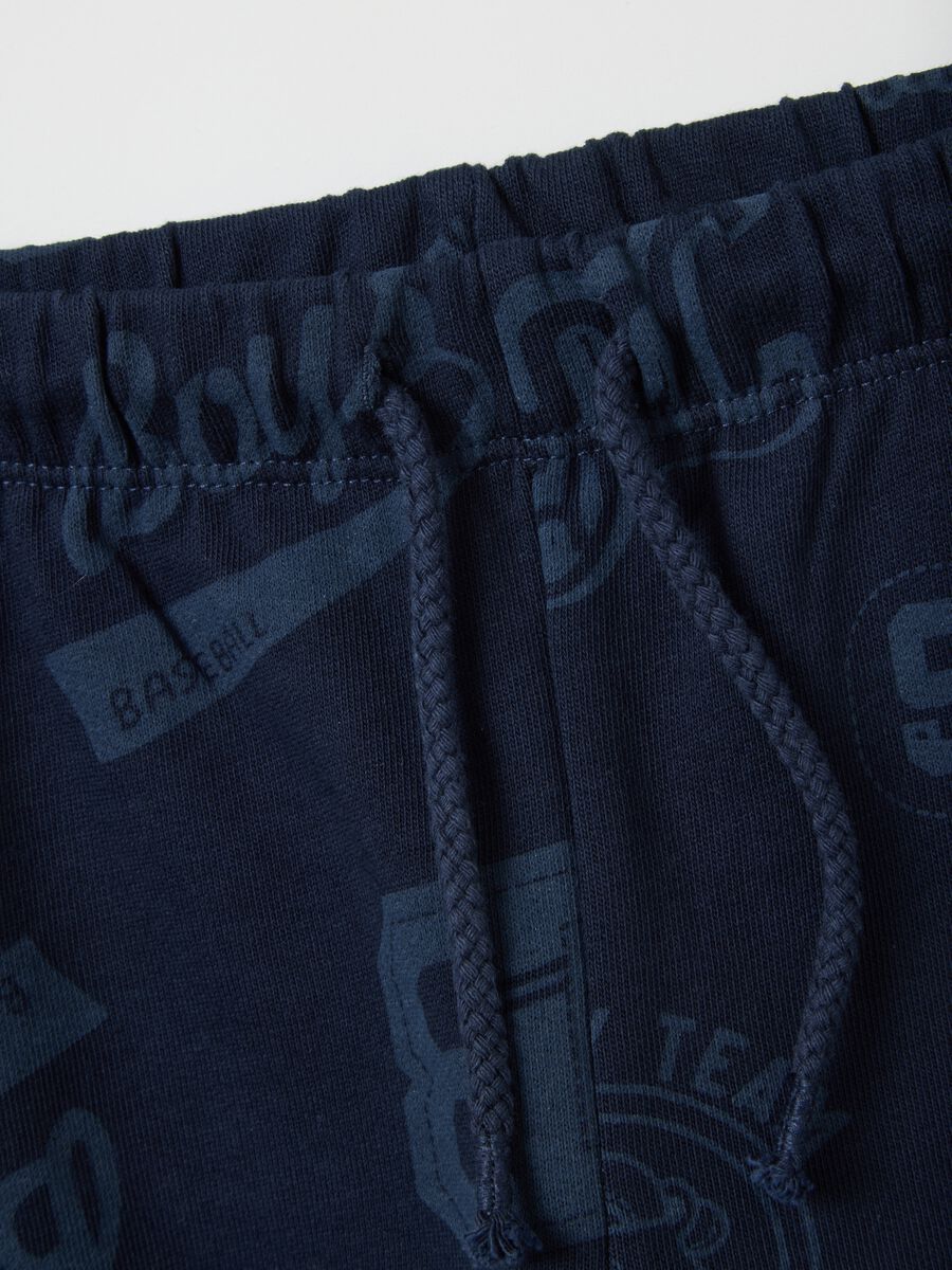 Blue regular fit children's trousers in pure cotton_3
