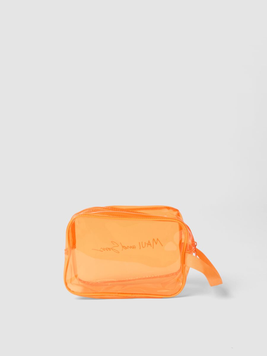 Beauty case arancione con chiusura a cerniera_1