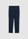 Blue Stretch Fabric Trousers Regular Fit_4