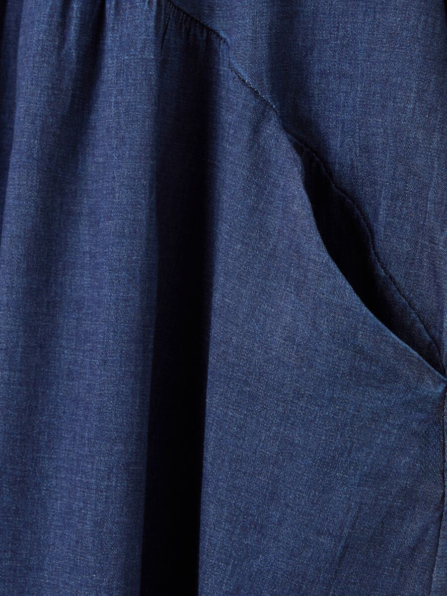 Hybrid Long Blue Dress in Stretch Cotton_5