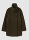 Green high collar regular fit coat with double buttons_4