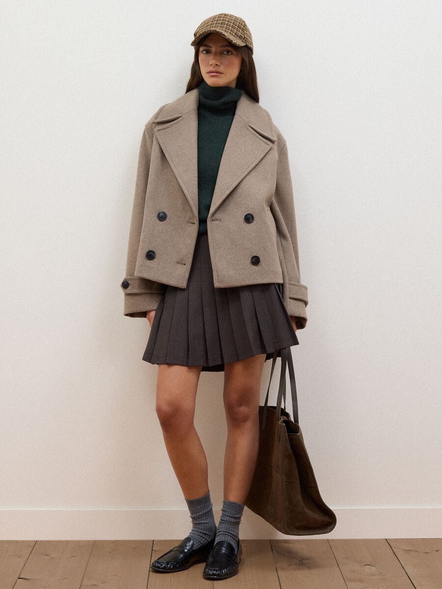 Cappotto marrone in misto lana e viscosa_2