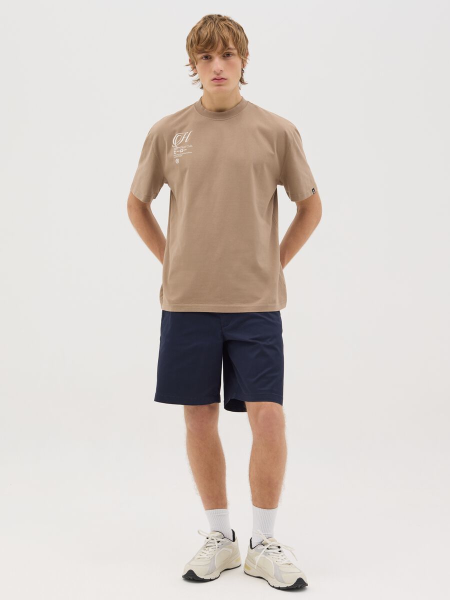Men’s regular-fit blue shorts in stretch cotton_0