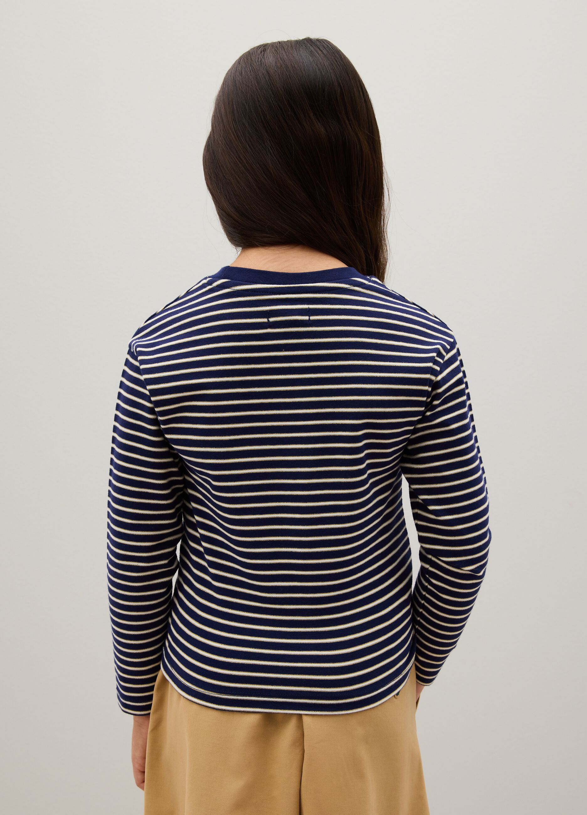 Maglia da ragazza in misto cotone multicolor regular fit