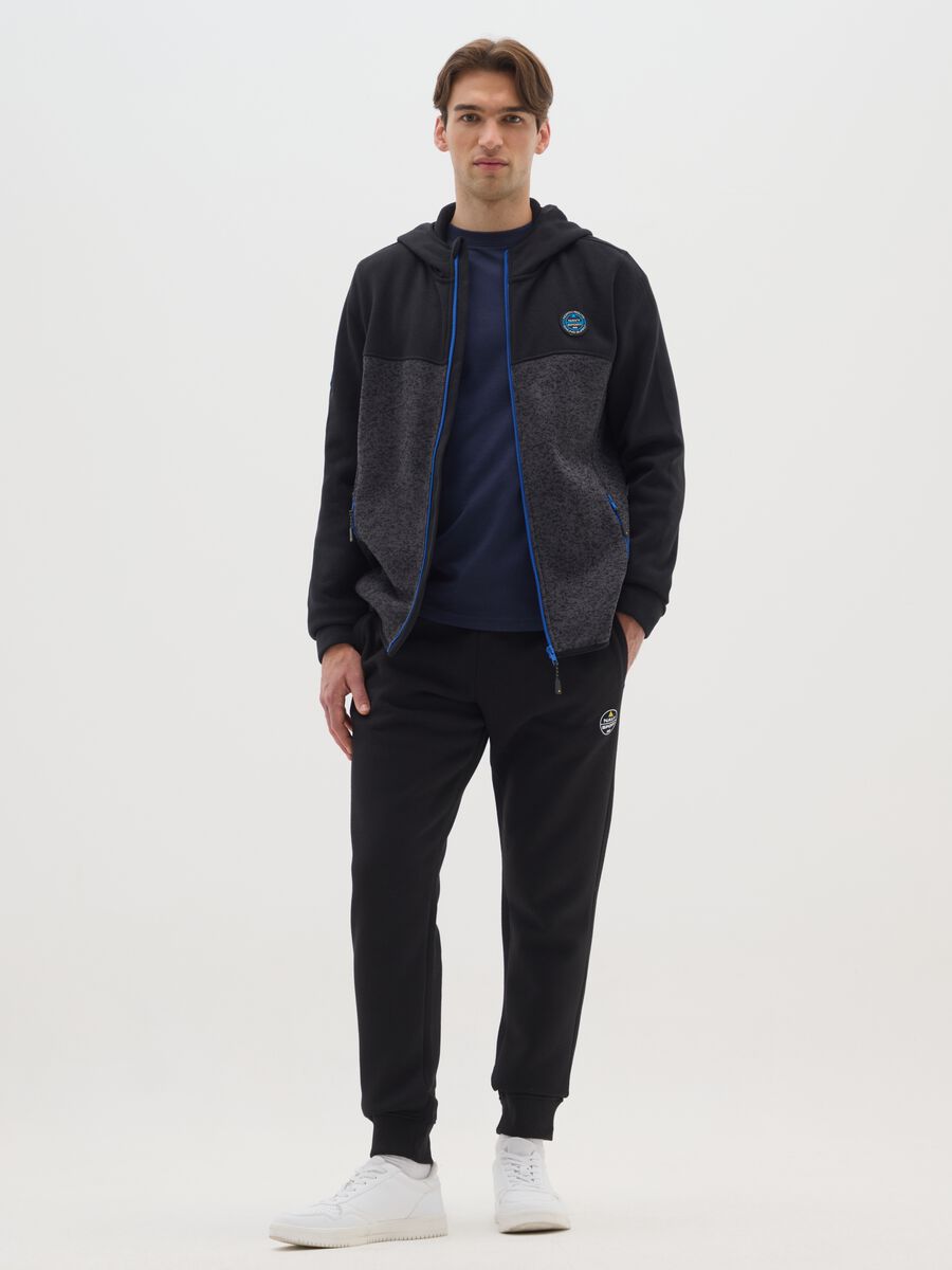 Heavy Black and Grey Jacket with Hood_1