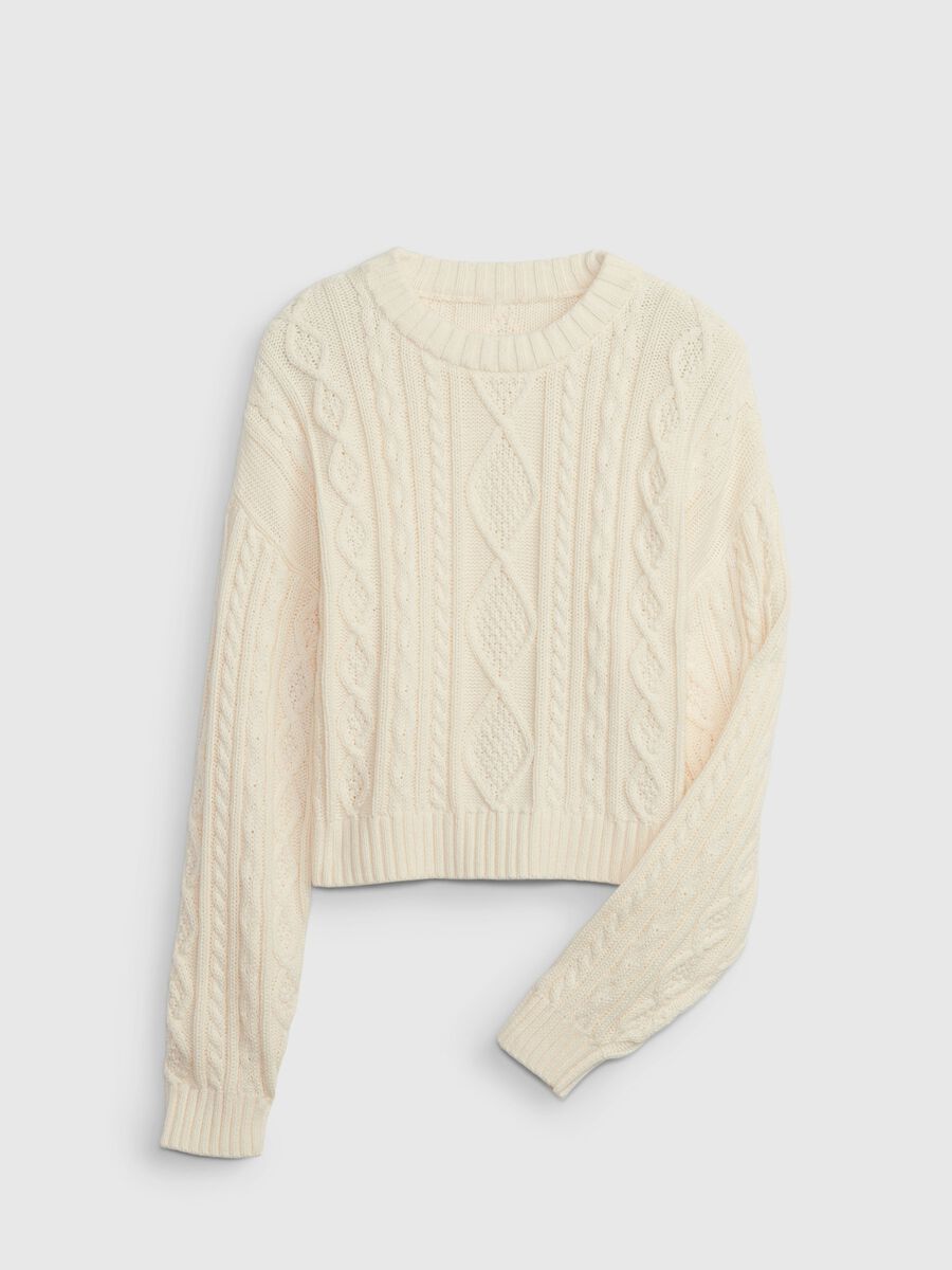 Pullover in maglia con lavorazione a trecce_1