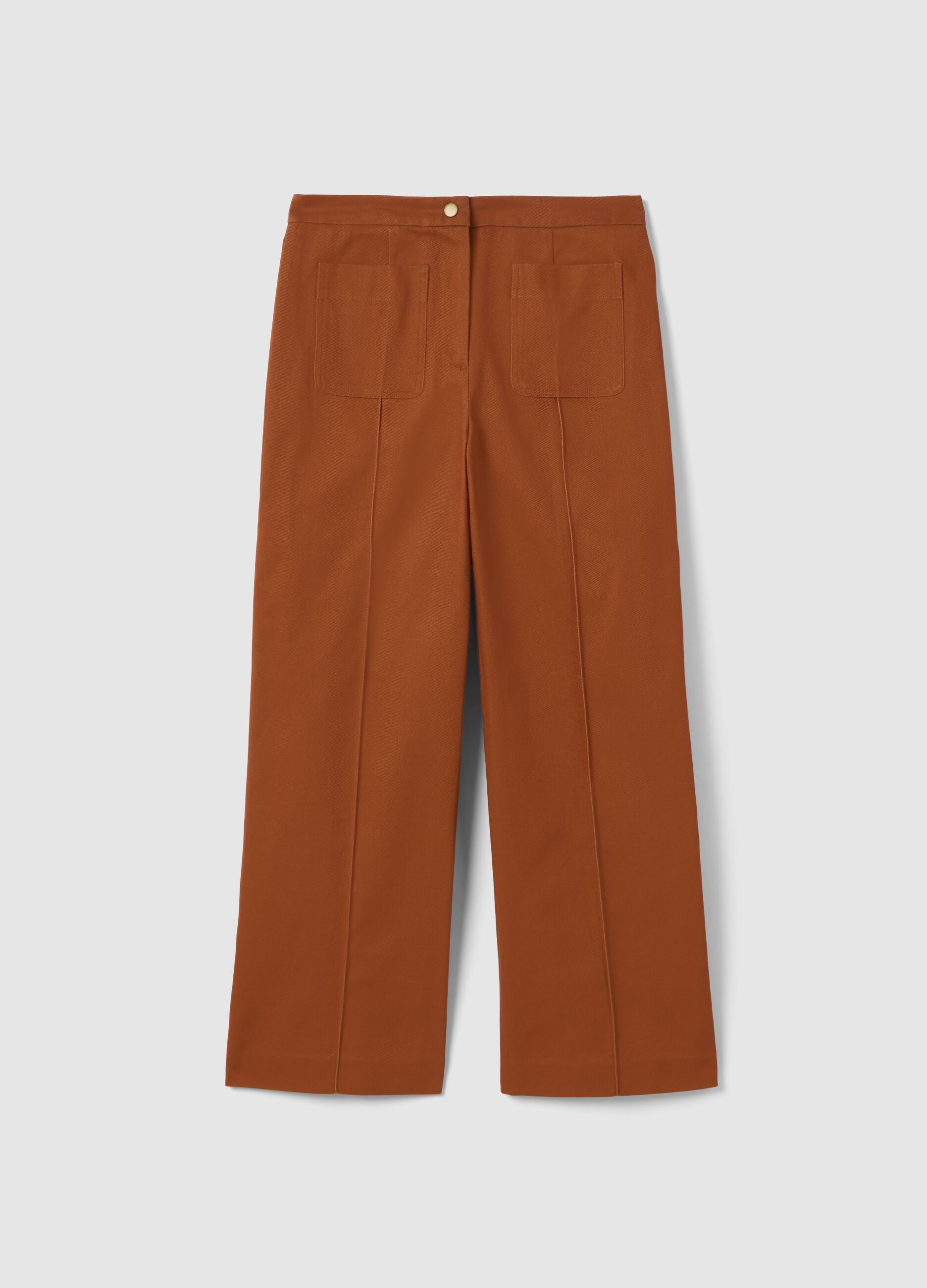 Pantaloni marroni in puro cotone