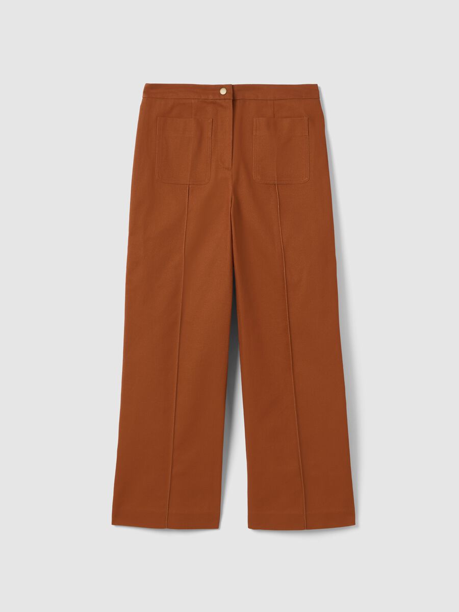 Pantaloni marroni in puro cotone_0