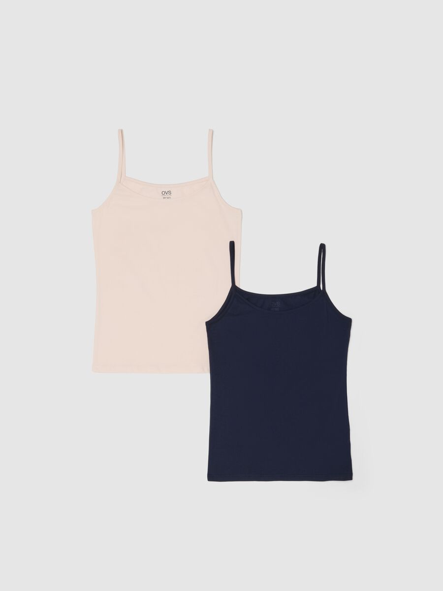 2-pack multicolour regular fit stretch cotton vests_0