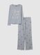 Grey cotton blend long pyjamas regular fit_4