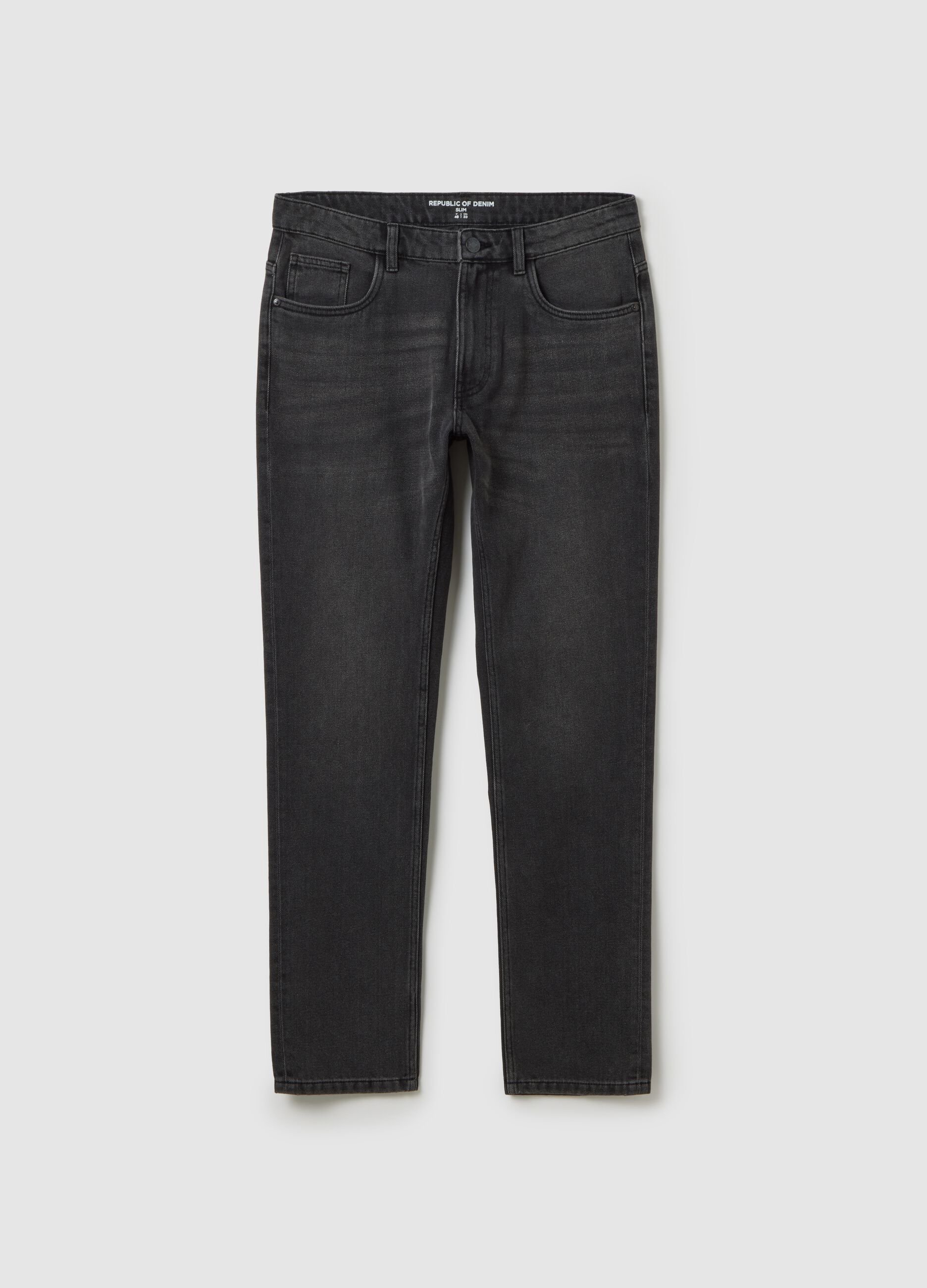 Jeans slim fit neri in denim 