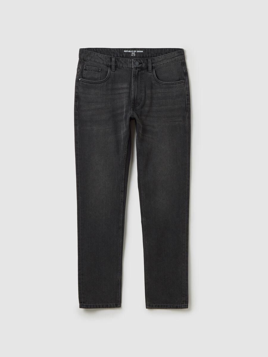 Black slim fit denim jeans_4