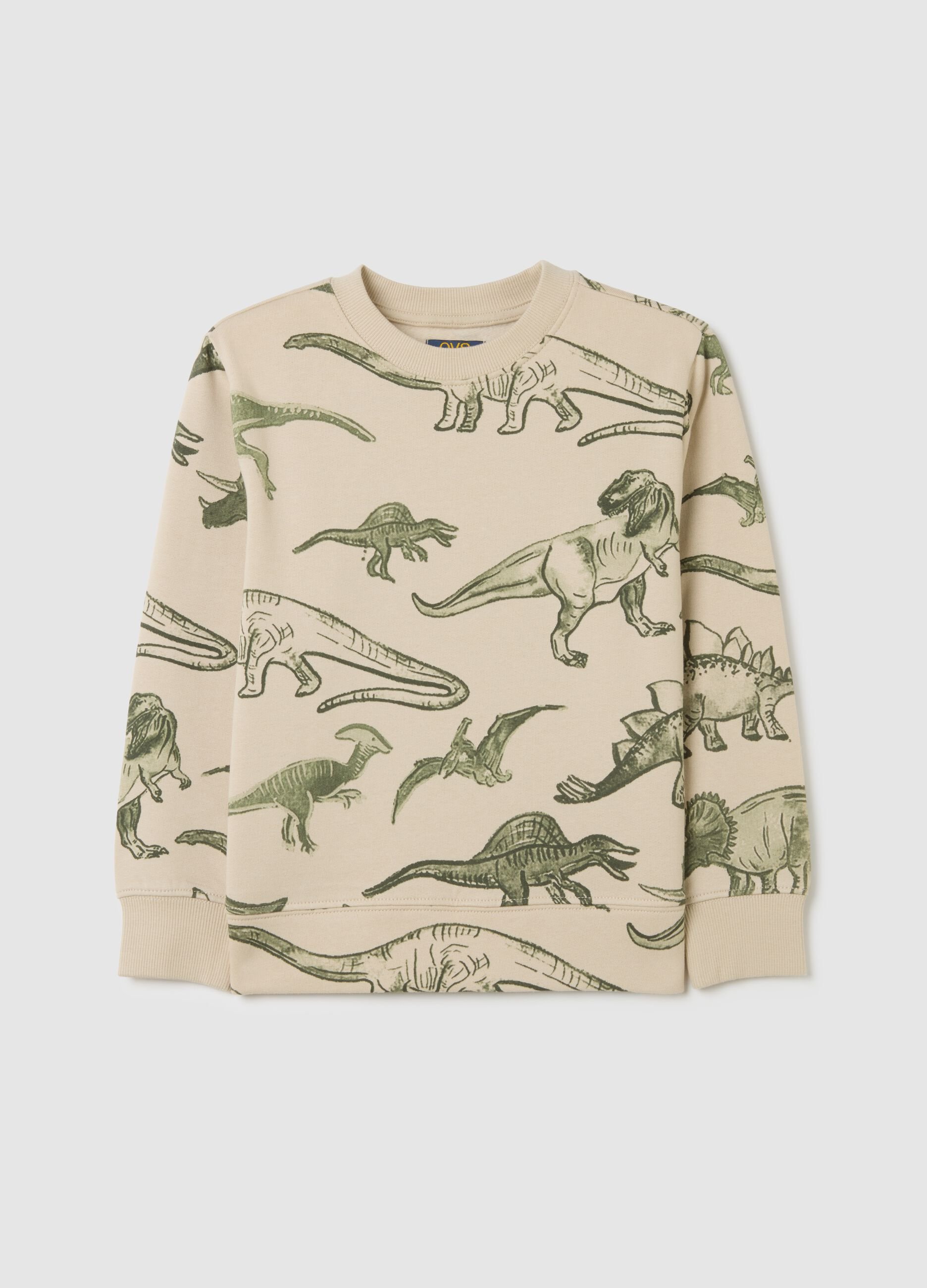 Children's oversized beige pure cotton sweatshirt