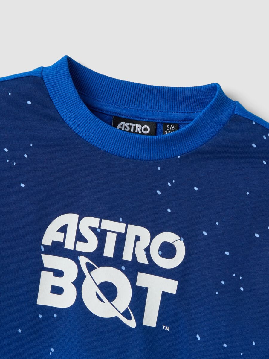 T-shirt blu in puro cotone con stampa Astro Bot relaxed fit_2