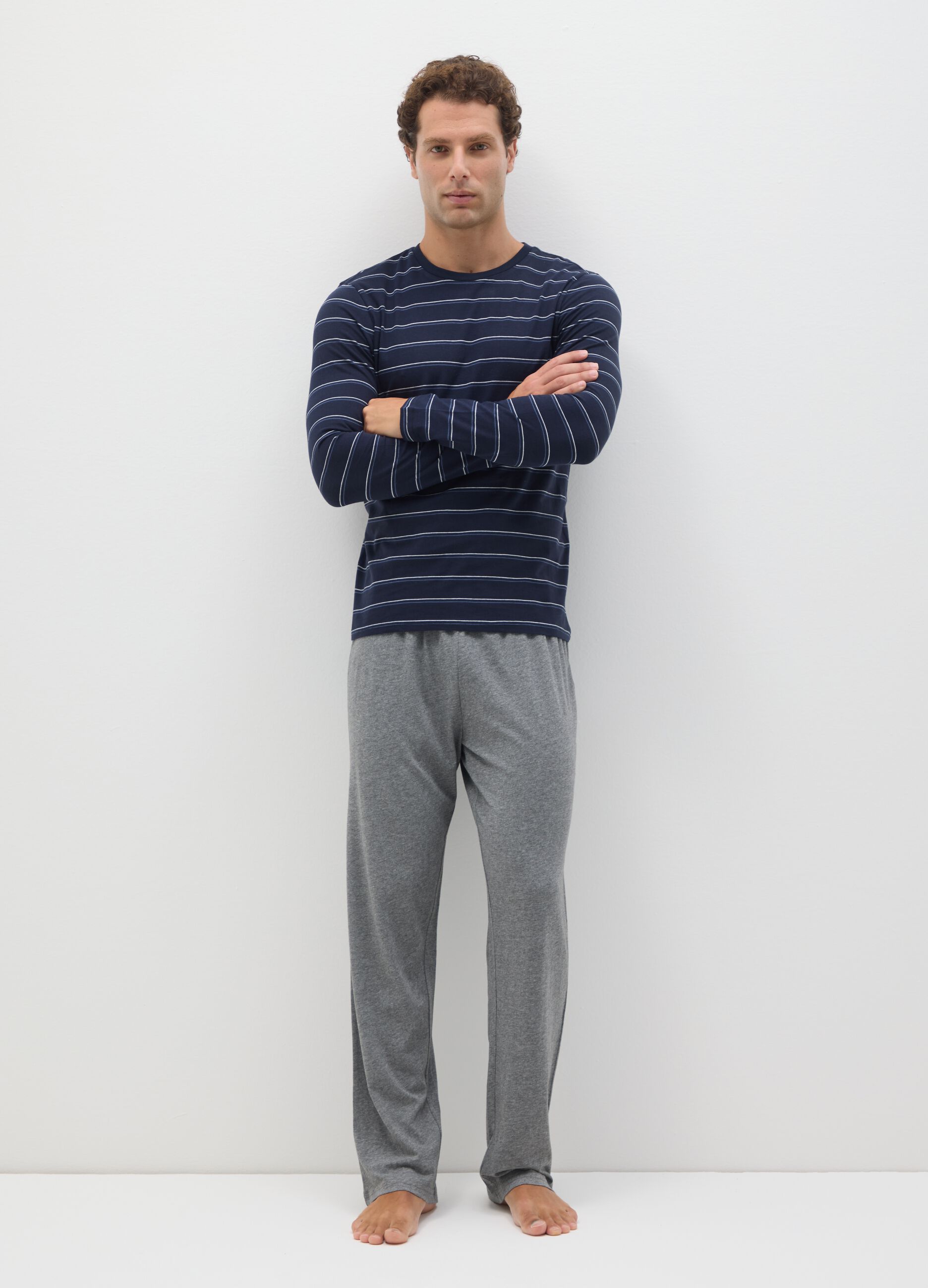 Multicolour pure cotton pyjamas regular fit