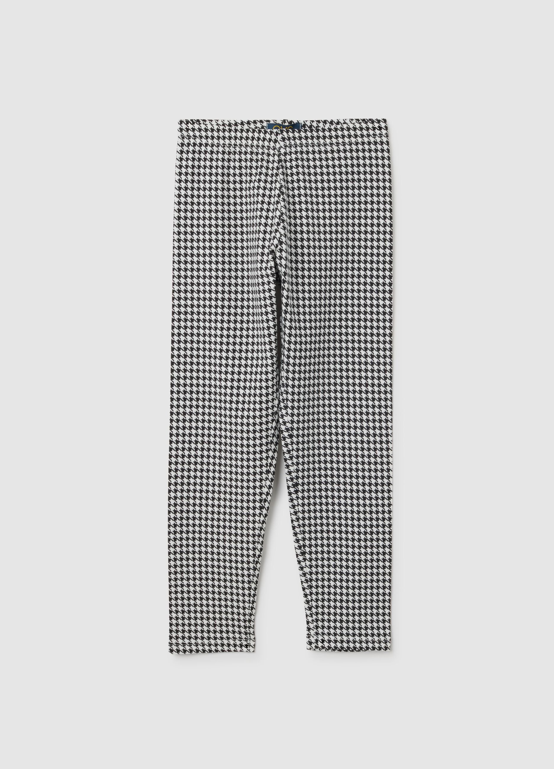 Leggings da bambina in cotone elasticizzato multicolor skinny