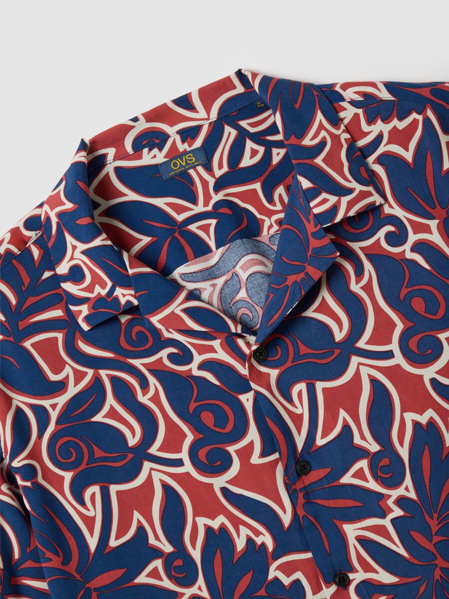 Men's Multicolour Viscose Over Fit Shirt_5