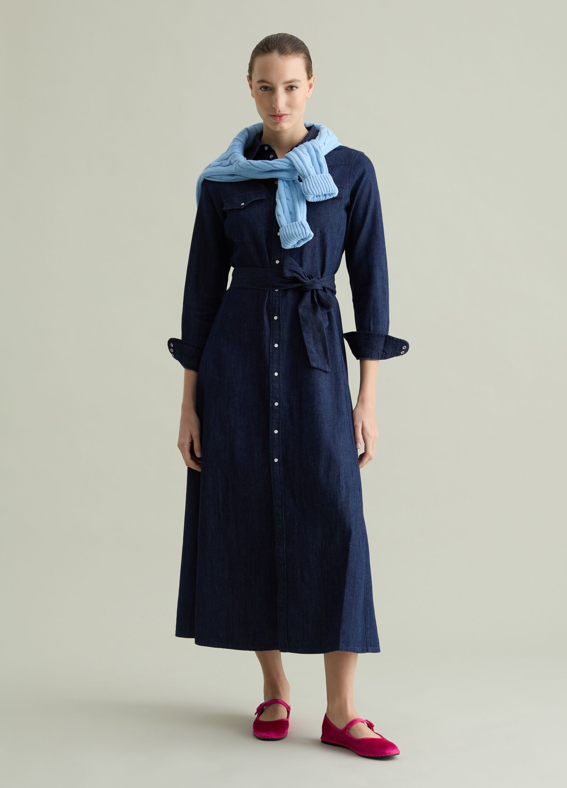 Denim shirt dress