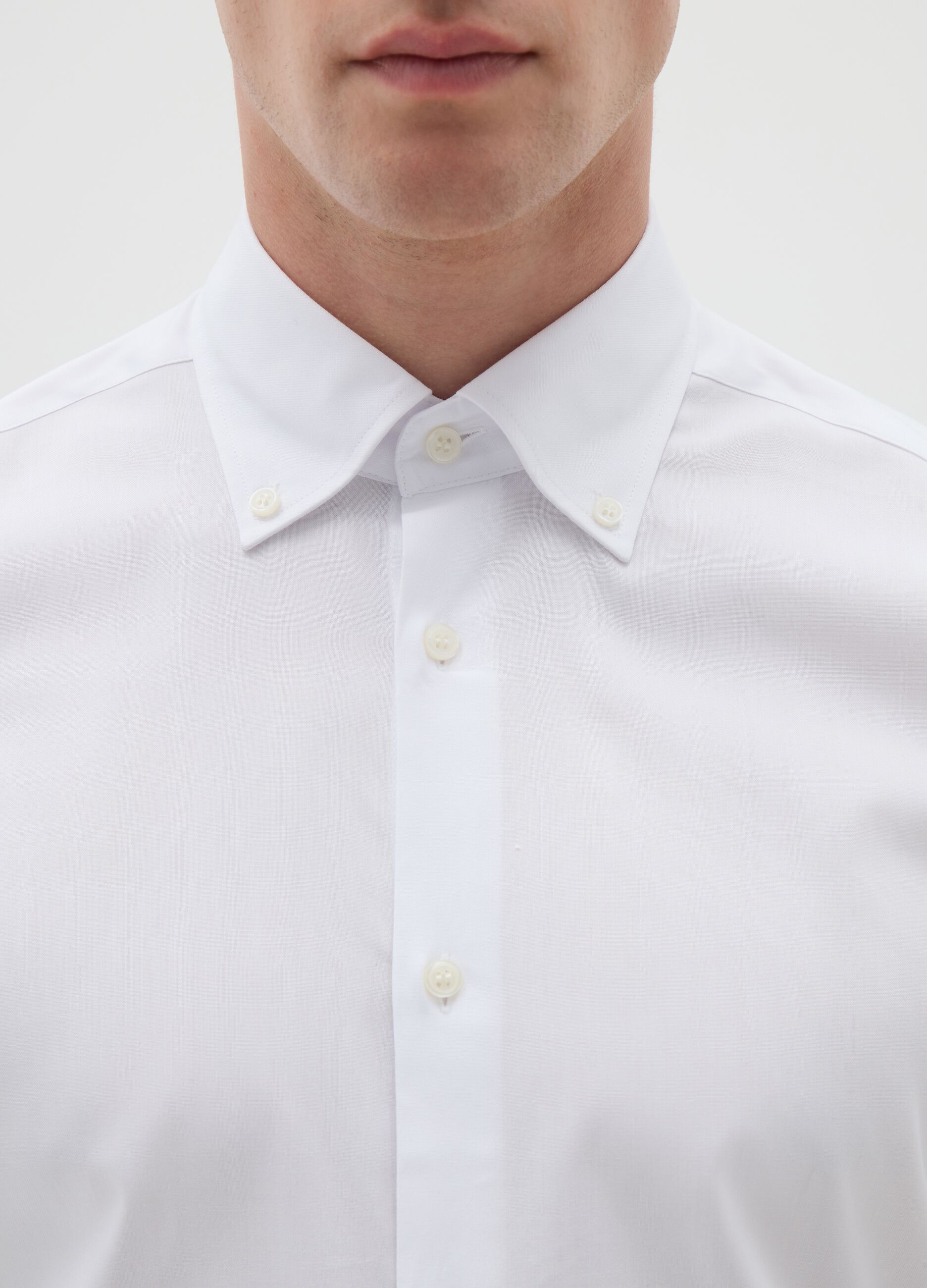Camicia slim in cotone button-down