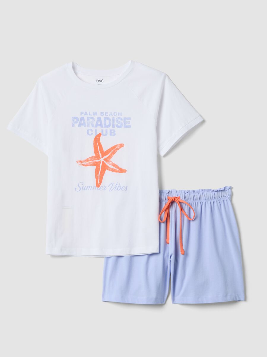 Multicolour pure cotton short pyjamas, regular fit with print_4