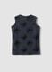 Grey oversized fit pure cotton tank top for kids with print_1