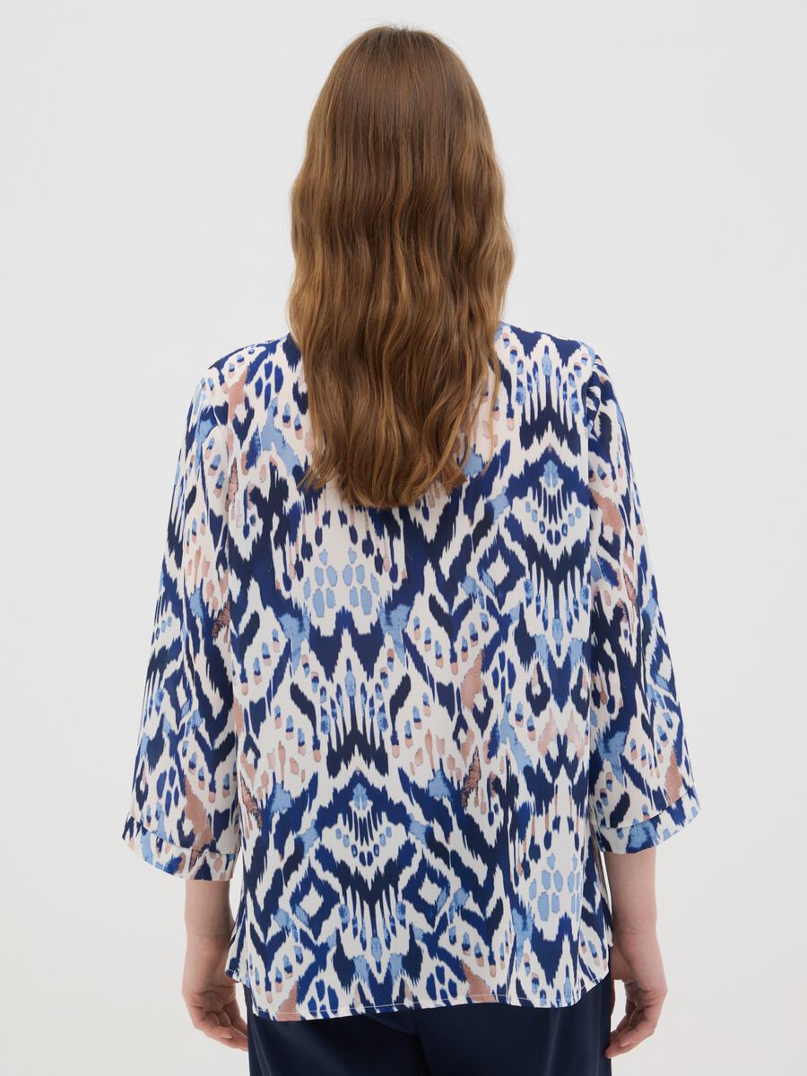 Women's blouse in a blend with multicolour geometric print regular fit_2
