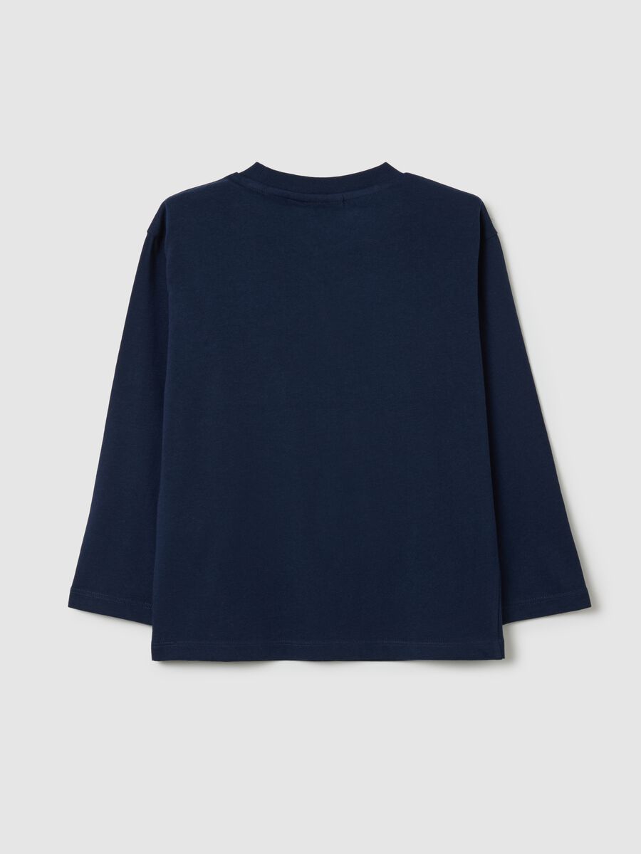 Children's blue regular fit pure cotton top with print_1