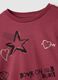 Girls' pure red cotton regular fit top with stars_2