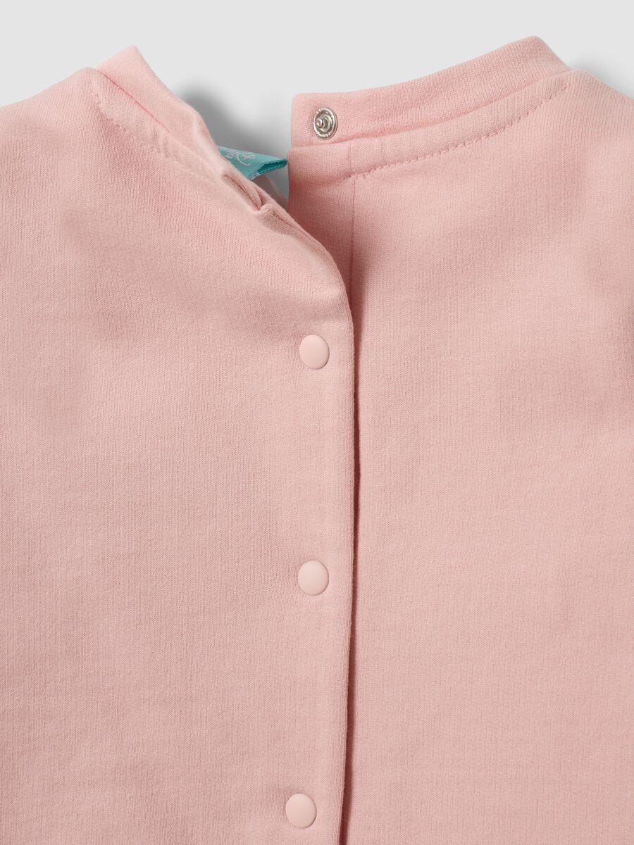 Tutina rosa in puro cotone organico con stampa Stitch per neonata_3